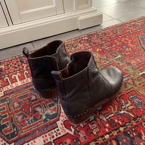 Brown Bison Leather Clog Boot